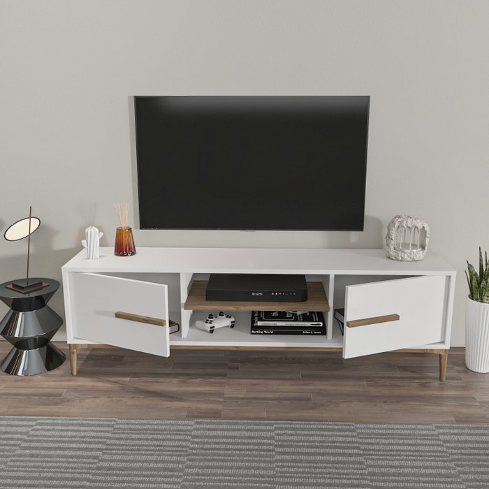 Hanah Home Eslem Soporte para TV Blanco y Nogal